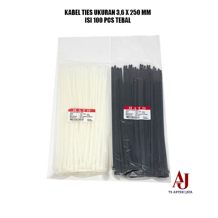 

[DD] Kabel Ties Tebal Hato Kabel Tis 25 cm 100 pcs | Cable Tie 4,8 mm x 250 - Hitam