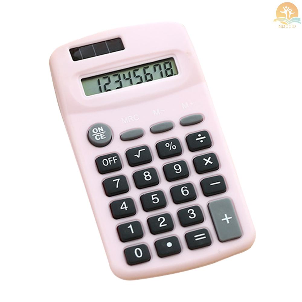 In Stock Kalkulator Lucu Mini 8digis Display Solar &amp; Baterai Dual Power Portable Elektronik Calculator Alat Penyejuk Penyejuk Untuk Siswa Sekolah Anak Kantor Rumah