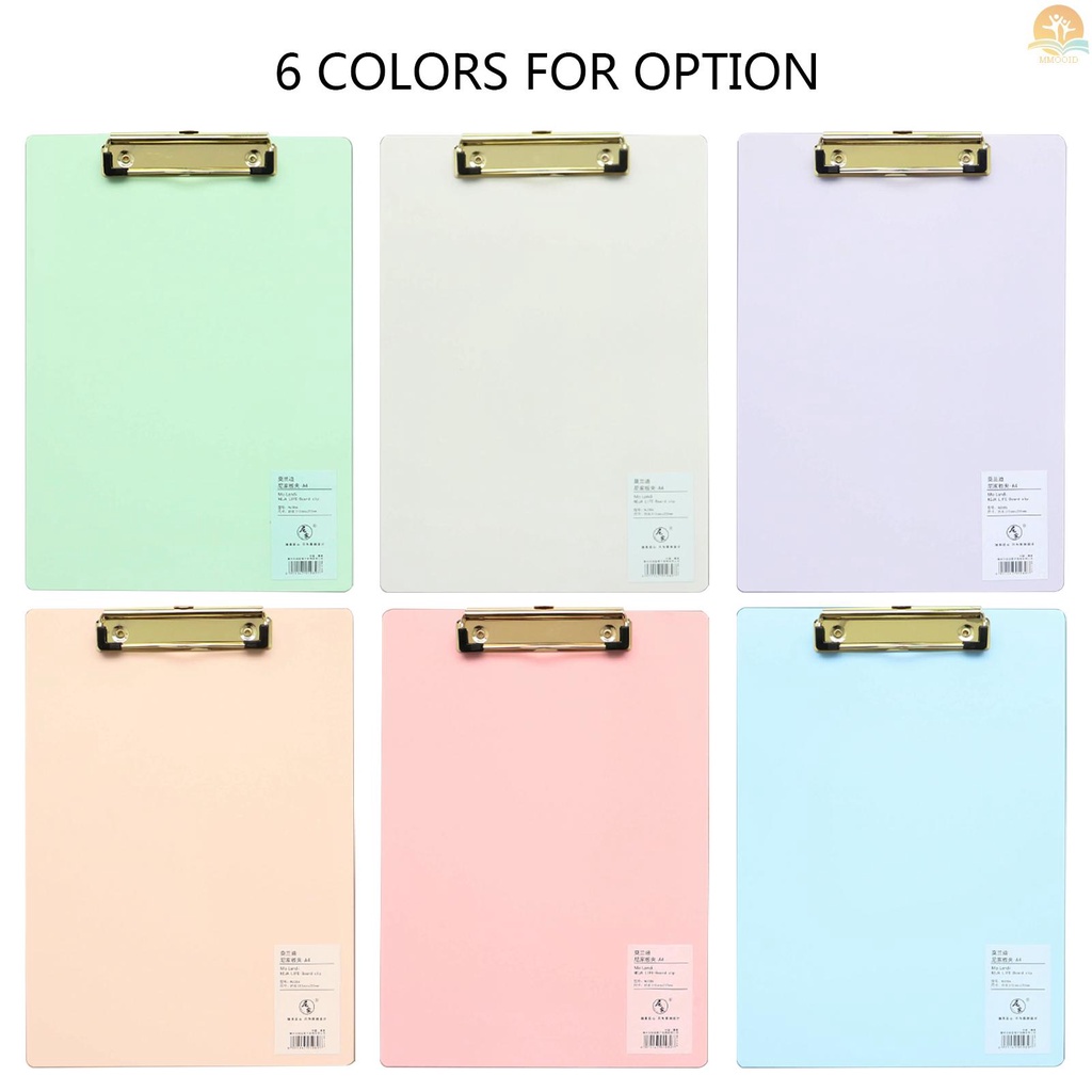 In Stock A4 Klip Board Bahan Plastik Hardboard Tulisan Pad Profil Klip Dengan Lubang Gantung Untuk Siswa Sekolah Kantor