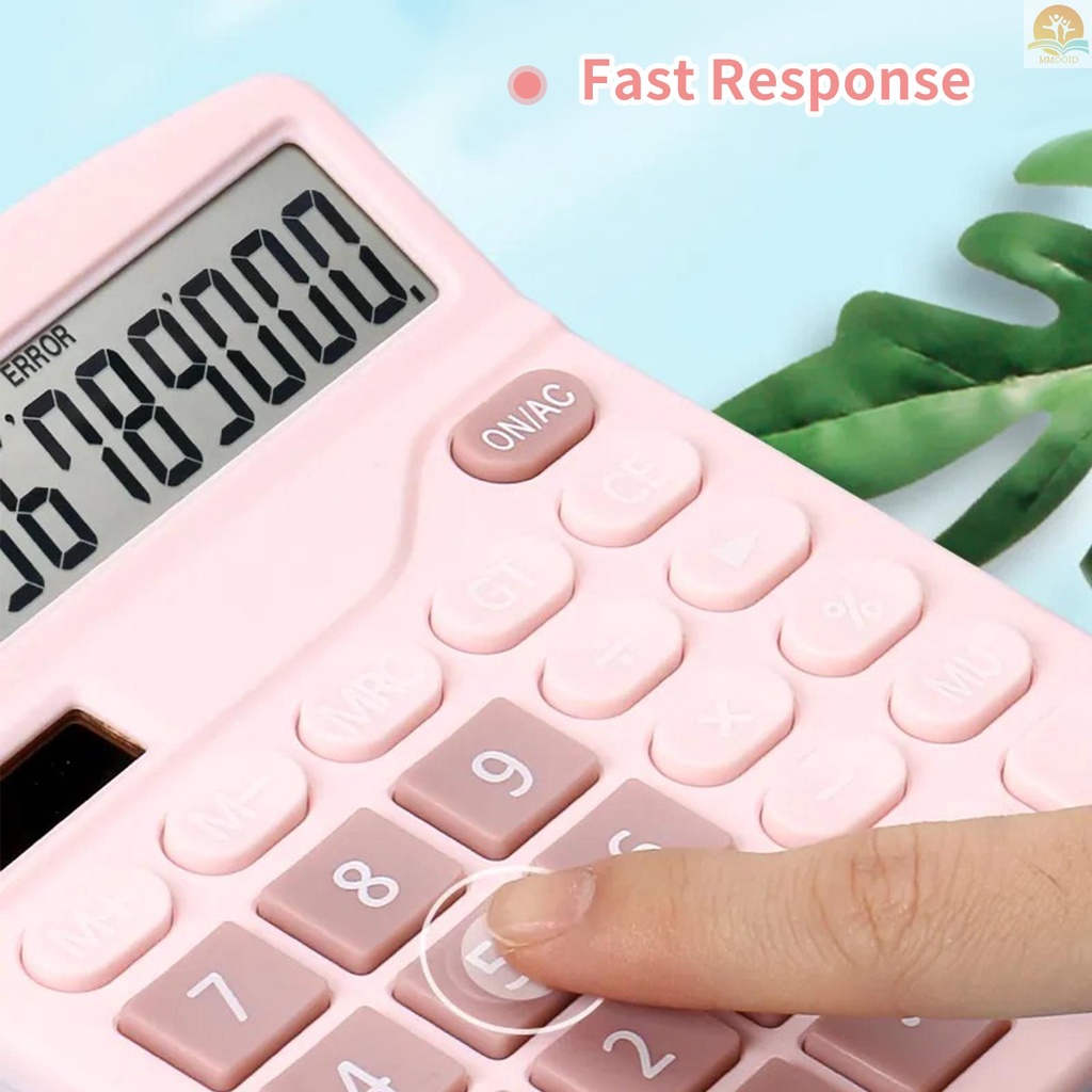 In Stock Desktop Calculator Kalkulator Fungsi Standar Dengan Layar LCD Besar 12 Digit Tenaga Surya &amp; Baterai Dual Power Untuk Usaha Kantor Basic Rumah