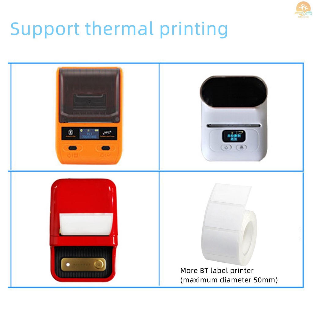 In Stock Label Thermal Tahan Air Stiker Label Perekat Diri 2.0x1.2 Inch Label Pengiriman Untuk Botol Printer Perlengkapan Kantor Toko Pakaian Kompatibel Dengan Printer B11/B21 /B3S