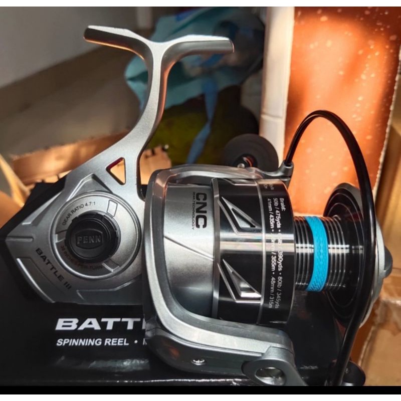 Reel Dari Penn Battle III Silver Type DX Series 8000 Power Handel