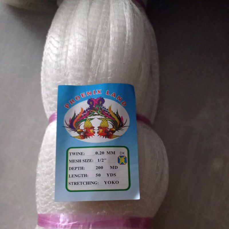 Jaring ikan bahan jala ½ inchi 0.20 200md/50yds yoko jaring ikan bahan anco pukat ikan jaring ikan k