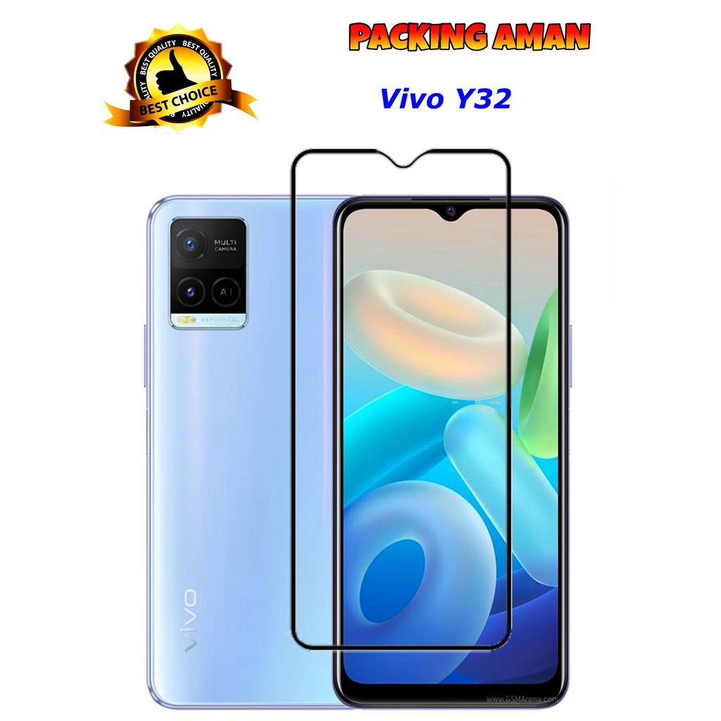 Tempered Glass Vivo Y32 Full Cover Full Screen Protector Anti Gores