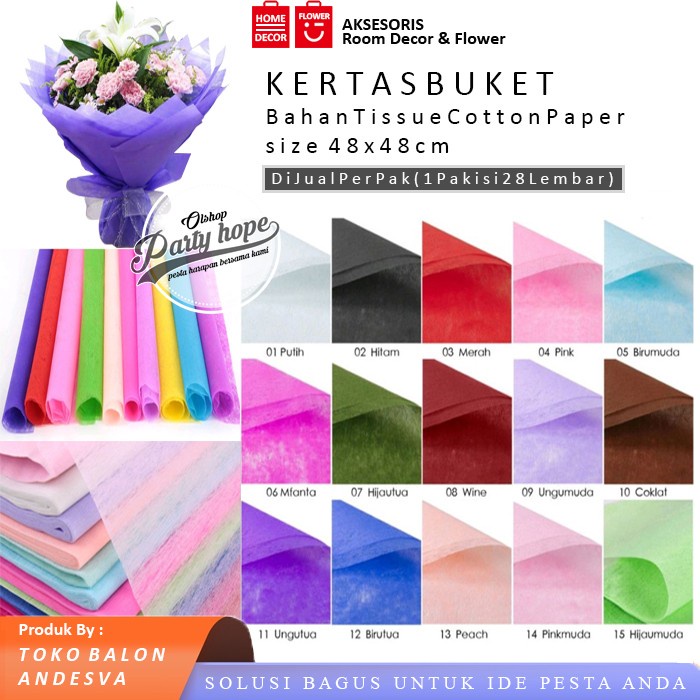 

[isi 28] Kertas Tisu Buket Bunga / Tissue Cotton Paper Wrapping Flower / bouquet paper
