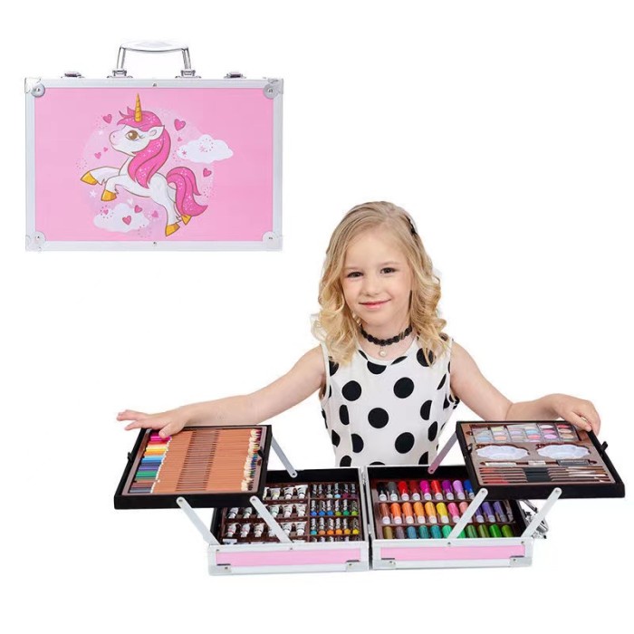 

✨BEST✨ -CRAYON ART SET KOPER SET CRAYON MEWARNAI ANAK ALAT LUKIS ANAK 145 PCS - 67 PONY WHITE