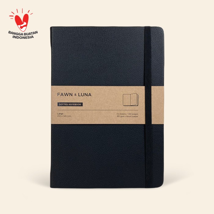 

✨BISA COD✨ -Notebook / Journal A5 Large - Pebble Black - Buku Jurnal / Agenda - Dotted