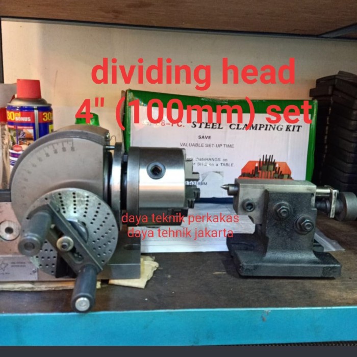 DIVIDING HEAD 100MM 4" BS0 / KEPALA PEMBAGI MILLING BUBUT penjepit milling