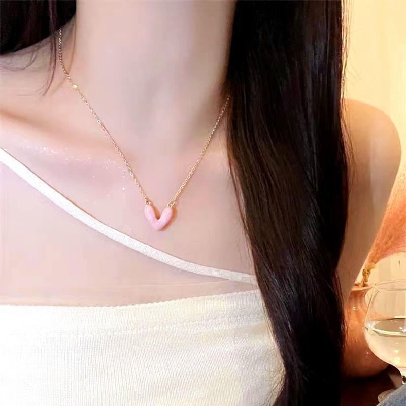 Mh Fashion Warna Drop Kalung Liontin Untuk Wanita Ins Kepribadian Niche Klavikula Rantai2023Musim Panas Terbaru Mewah Baru Dopamin Aksesoris