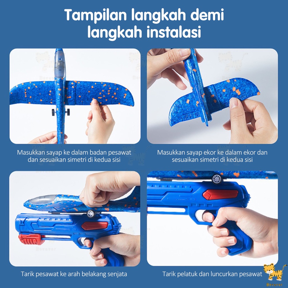 ID Bevavar Mainan Pistol Tembak Pesawat Terbang/Mainan Pistol Tembak Tembakan/Mainan Outdoor Anak