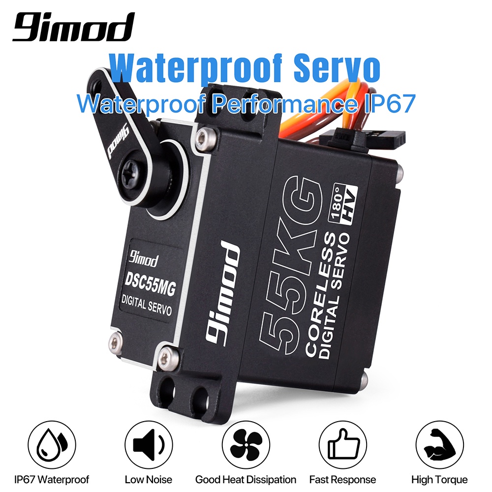 9imod 55kg Sensor Magnet Tahan Air Torsi Tinggi Coreless Digital RC Servo