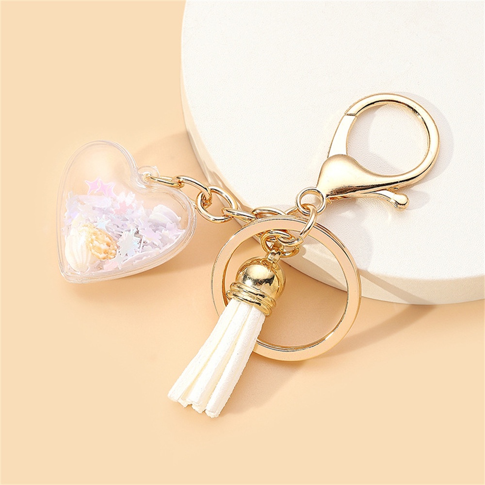 Trendy Payet Isi Hati Gantungan Kunci Sweet Tassel Keyrings Untuk Wanita Tas Lucu Pesona Ornamen Hadiah Pesta Souvenir Aksesoris