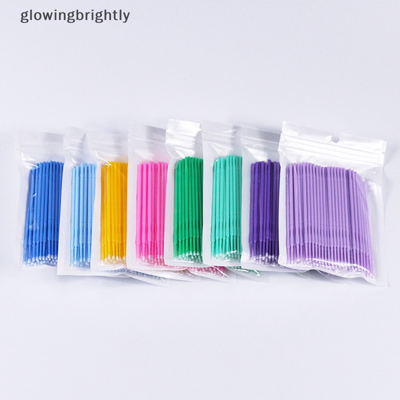 [glowingbrightly] 100pcs/ Sikat Gigi Cat Touch-Up Up Paint Micro Brush Tips Auto Mini Head Brush TFX