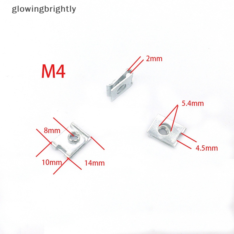 [glowingbrightly] 10pcs Mobil Self Tapping Screw Fastener U-Type Clip Untuk M4 M5 M6 Sekrup Motor Perlindungan Anti Karat Screw Buckle Lembaran Besi TFX