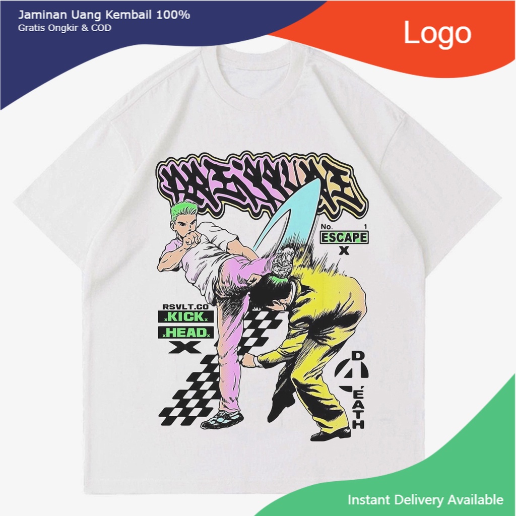 RSVLT - GRAPHIC TEE ANIME STREET FIGHTER | KAOS ANIME VINTAGE | T-SHIRT WHITE OVERSIZE ANIME
