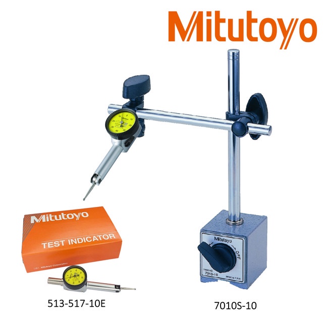 Paket Dial Indicator MITUTOYO 513 517-10E + Magnetic Base 7010S-10 Stand Gauge Indikator Set
