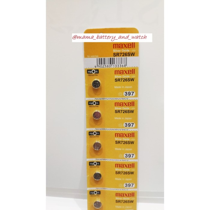 Baterai SR 726 SW / 397/ Maxell Original