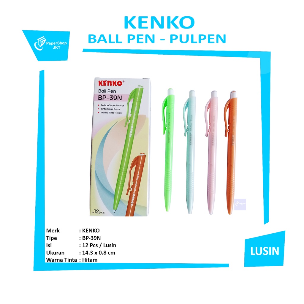 

KENKO - Pulpen Ball Pen BP-39N - Black - Lusin