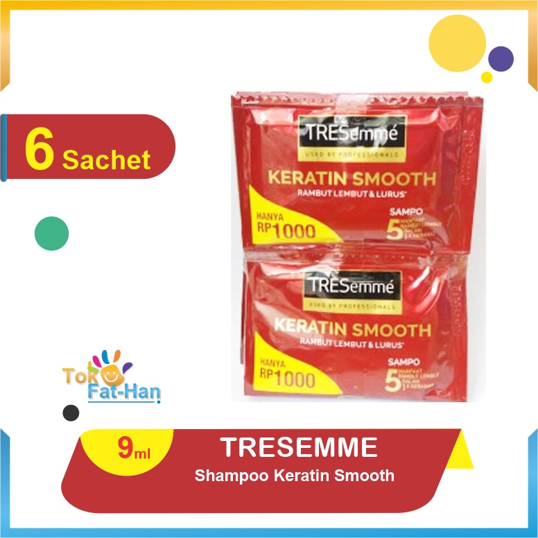 (6 sachet) - Shampoo Tresemme Keratin Smooth Sachet 6x9mL