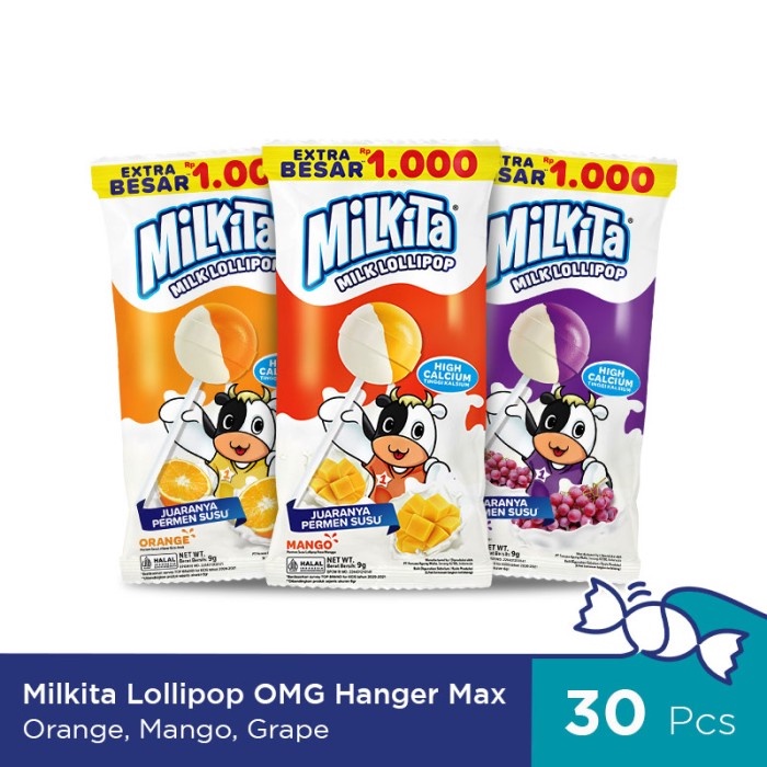 

Milkita Lollipop Hanger Max 1 BAG isi 30pcs Permen Susu Lolipop OMG