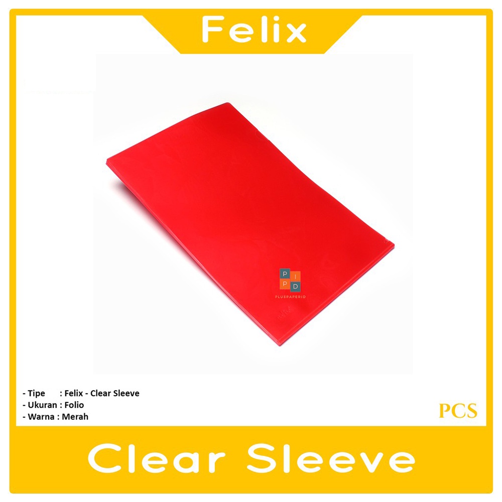 

FELIX - Map L Clear Sleeve Folder File Folio Merah - Lusin