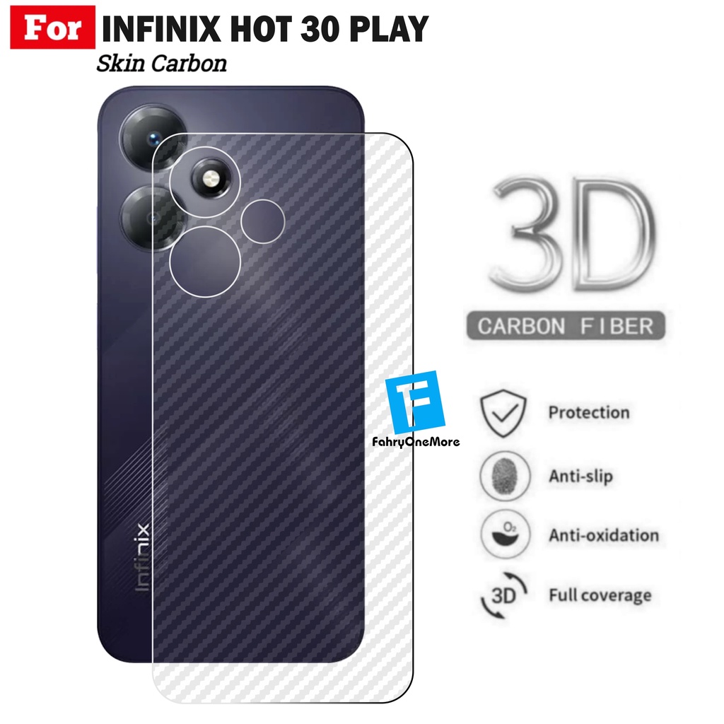 Skin Carbon Infinix Hot 30 Play NFC Garskin Anti Jamur Belakang Handphone