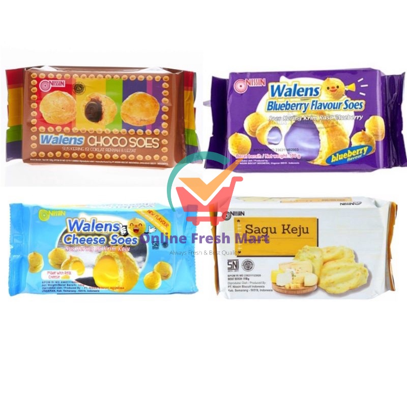 

NISSIN Walens Choco Cheese Blueberry Soes kue sagu keju - Online Fresh Mart Denpasar