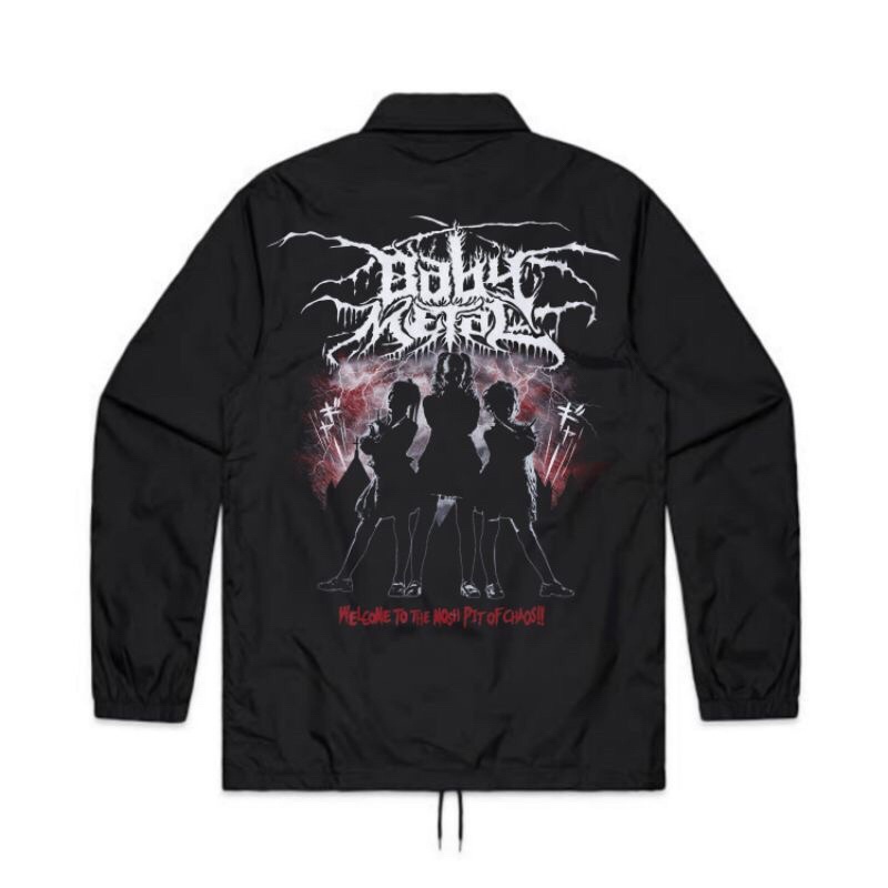 JAKET COACH BAND BABY METAL | WINDBREAKERS DISTRO PRIA HITAM | JAKET BABY METAL PARASUT