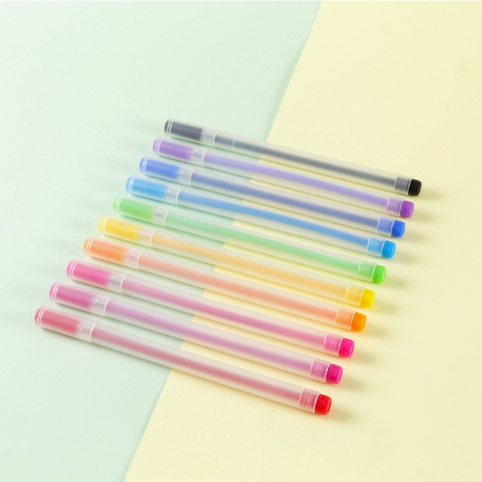 

1 SET 10PCS COLOR GEL PEN 10 WARNA 0.50MM / PULPEN GEL WARNA WARNI 0.50MM LG