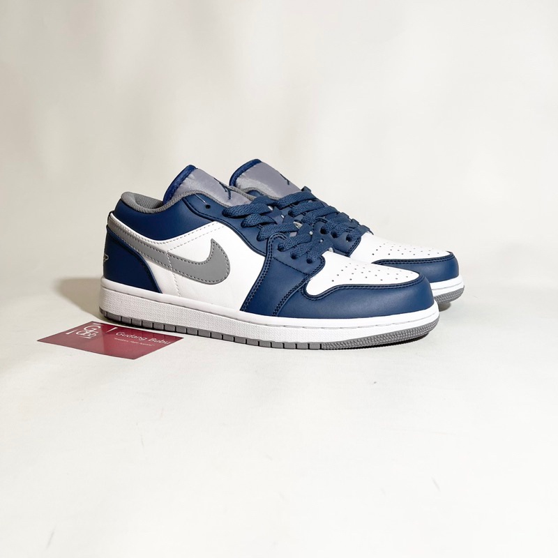 Air Jordan 1 Low True Blue Grey White Vs