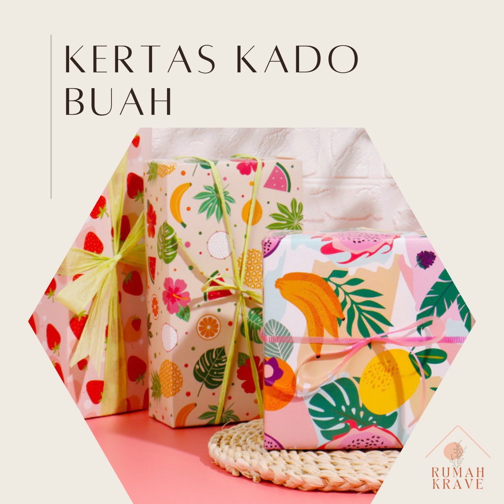 

RUMAH KRAVE - Kertas Kado Buah Fruit Ulang Tahun Hadiah Tropical