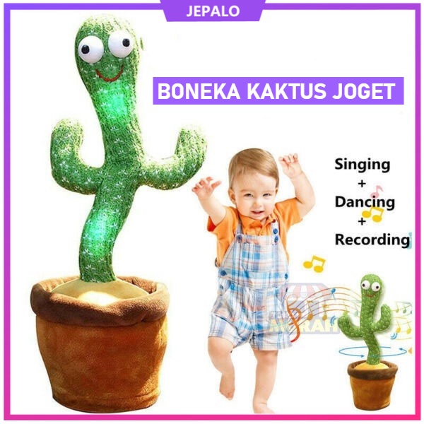 Mainan Boneka Kaktus Bergoyang dan Bicara Bisa Rekam Suara / Boneka Kaktus Cactus Toy Goyang Joget d