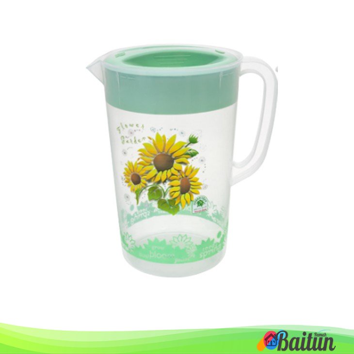 Baitun Teko Air Minum Plastik Besar Green Leaf [5999] / Wadah Tempat Air Minum Water Jug Eskan Plast