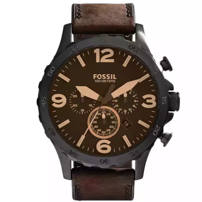JAM TANGAN PRIA FOSSIL SPORT CHRONOGRAPH JR1487 KULIT BIG SIZE ORI