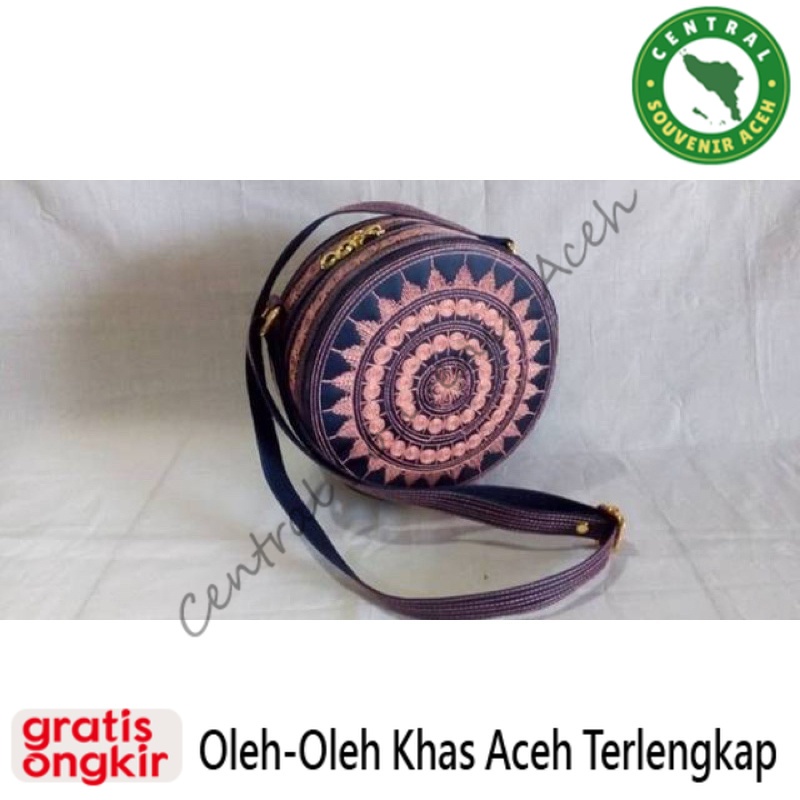 tas selempang cewek rotan bordir khas aceh ukuran sedang