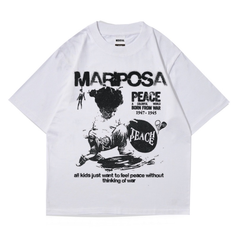 KAOS BAJU MARIPOSA White Vintage Y2K | T-SHIRT OVERSIZE PUTIH BOOTLEG | STREETWEAR | PRIA WANITA DEW