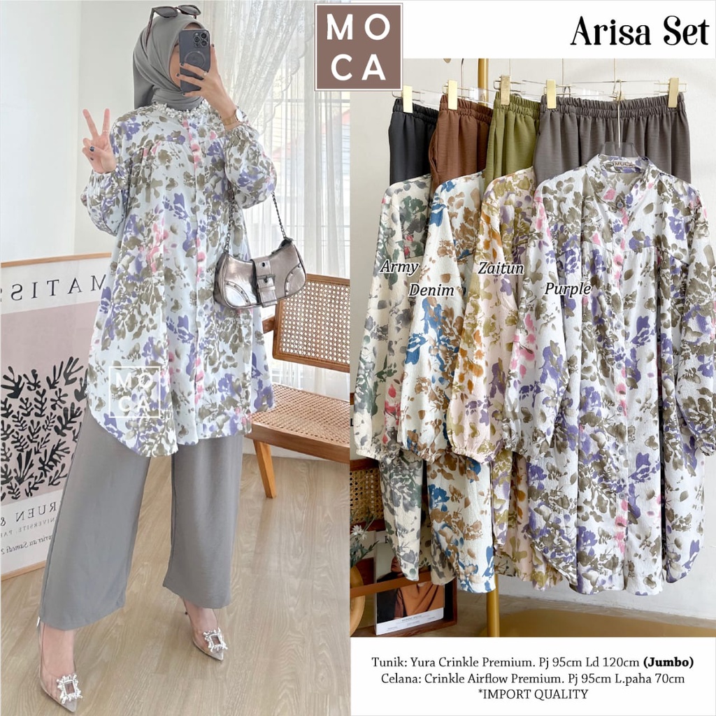 Setelan wanita jumbo Arisa/ setelan wanita jumbo/ setelan wanita casual/ busana muslim wanita/baju k