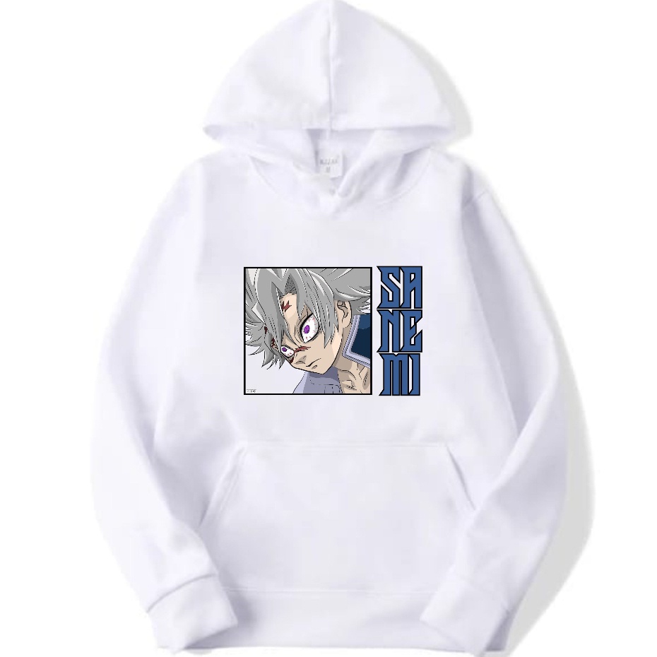 Jaket Hoodie Anime Demon Slayer Sanemi Pria Wanita Keren Terbaru 2024