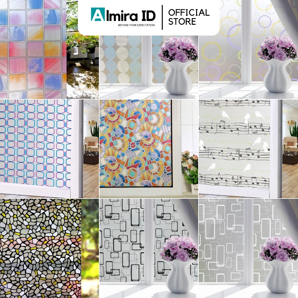 [Part 4] Wallpaper Stiker Kaca 90 cm x 3 meter Jendela Pintu Meja Kaca Polos Sandblast Sunblast Ribe