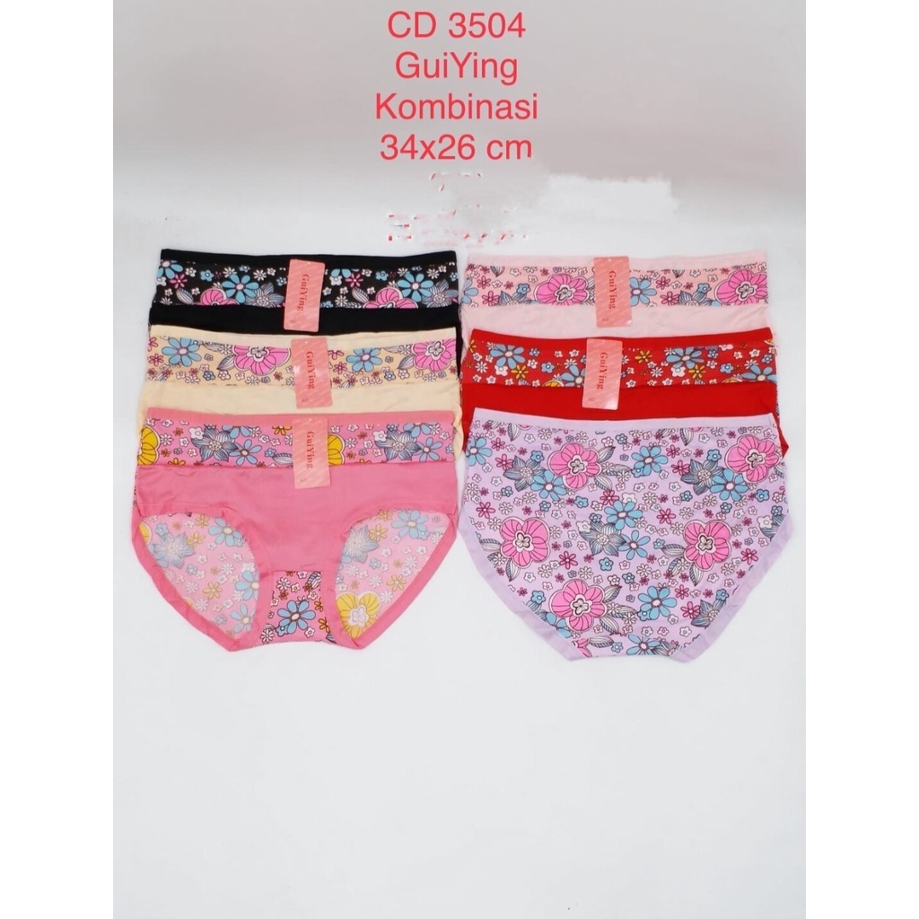 {PROMO MURAH} 6 PCS CELANA DALAM WANITA DEWASA MOTIF FIT TO XXL GUIYING PREMIUM UNDIES