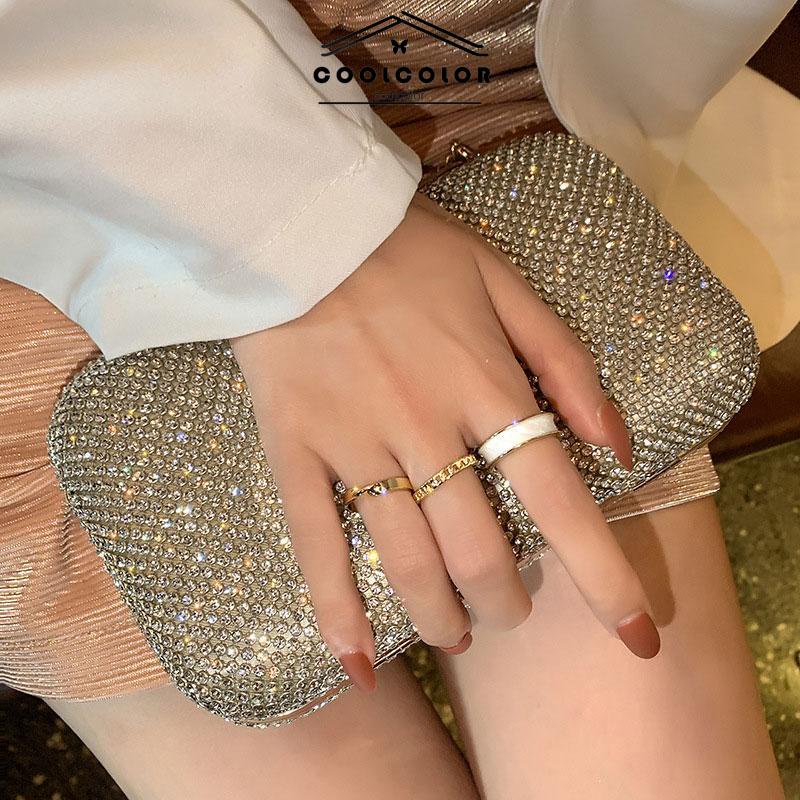 COD❤️Cincin jari telunjuk perhiasan sederhana set tiga potong yang dapat disesuaikan- cl