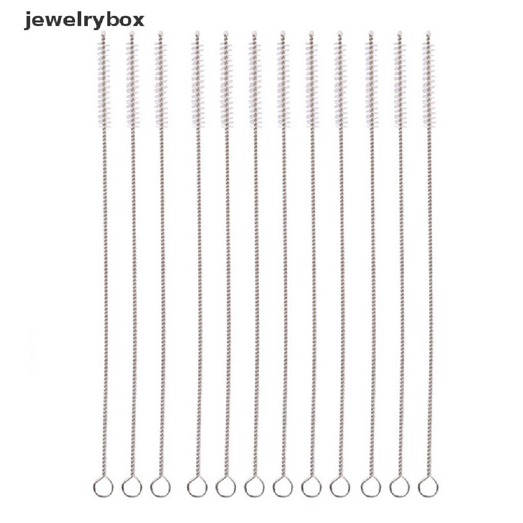 [jewelrybox] New 1pcs Stainless Steel Nylon Straw Pembersih Pembersih Sedotan Minum 17cm Sikat Butik