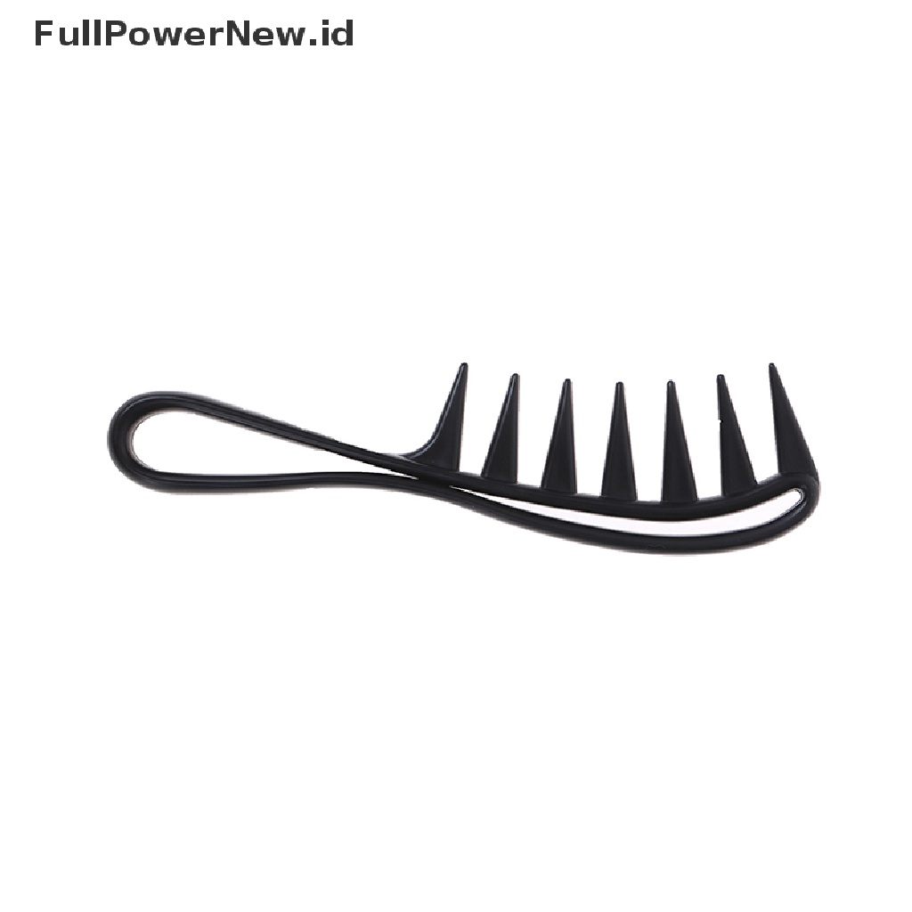 Power Shark Jumbo Wide Tooth Black Handle Grip Sisir Rambut Pria Hairdressing Teeth Comb ID