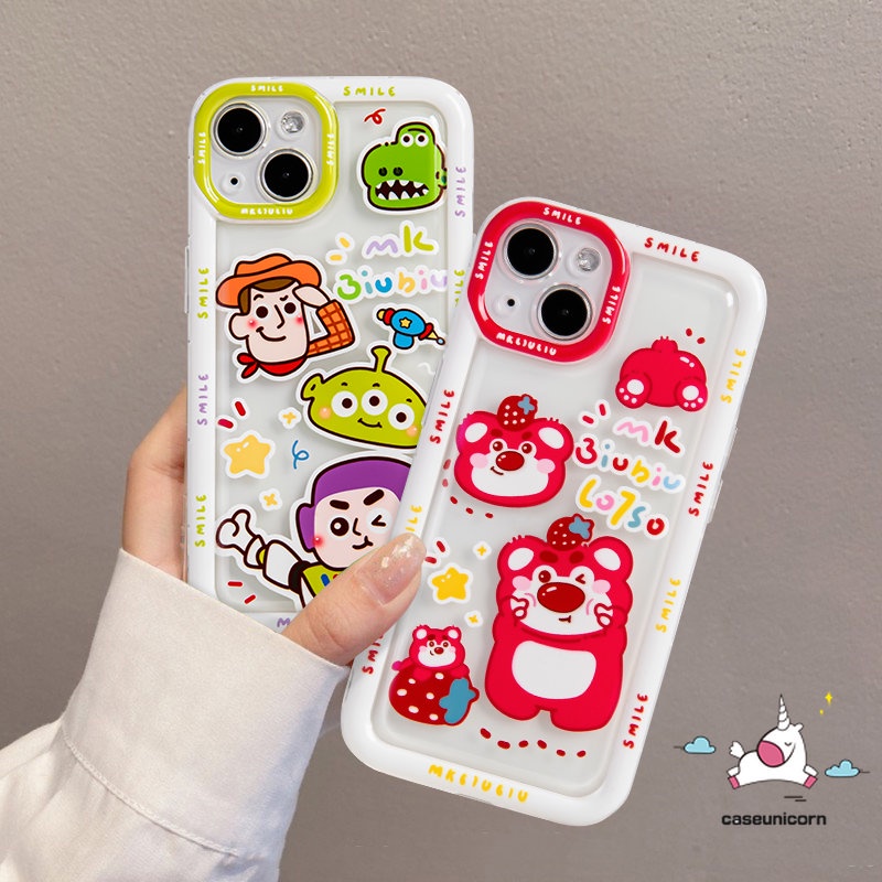 Untuk Realme C55 C53 C30 C30s C35 C15 C12 6i 5 5i 5s 7i 9i C21Y C25 C11 C20 C3 C1 C2 C25s C33 C25Y C17 C20A Kartun Toy Story Strawberry Bear Manyo Shockproof Lembut Airbag Cover