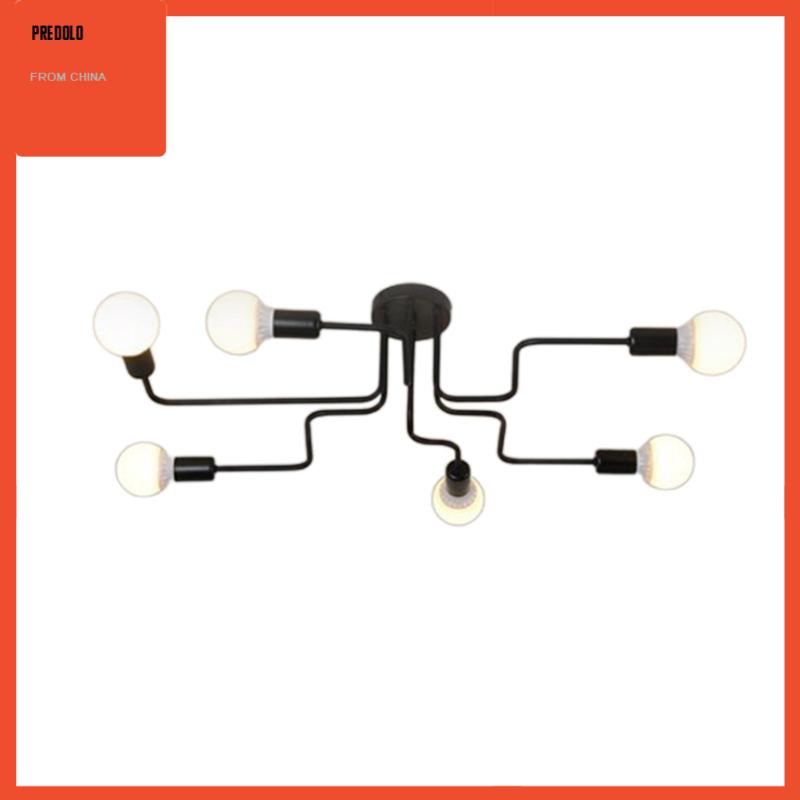 [Predolo] Lampu Plafon Retro Besi Tempa Besar Hitam Lampu Gantung Ceiling Lamp 4-Head