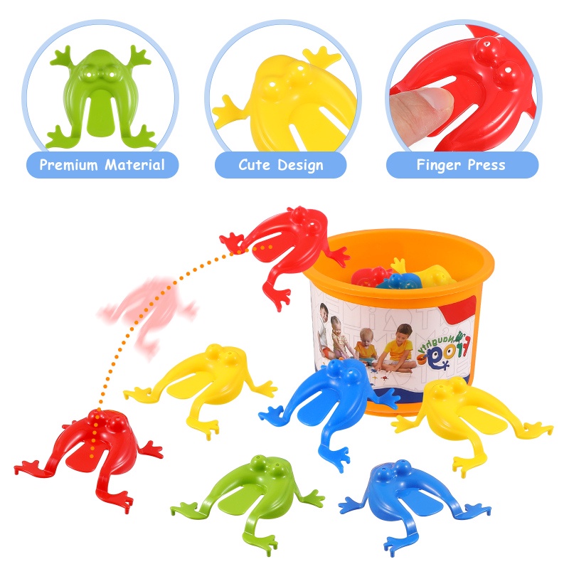 Jumping Frogs Toys Mini Transparan Plastik Anak Jari Action Training Mainan Antistress Mainan Pereda Stres