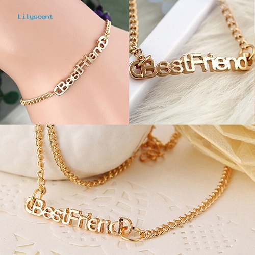 Lilyscent Unisex Fashion Huruf Persahabatan Rantai Gelang Perhiasan Hadiah Untuk Sahabat