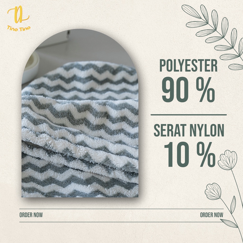 CJBR-DHZ TINO HANDUK KEPALA HANDUK RAMBUT MICROFIBER MOTIF ZIGZAG UKURAN 65X25 BERBAGAI MACAM WARNA