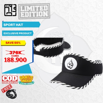 Topi Hijab Olah Raga Sport Modern Stylish Trend Wanita Akhwat Pantai - Hitam