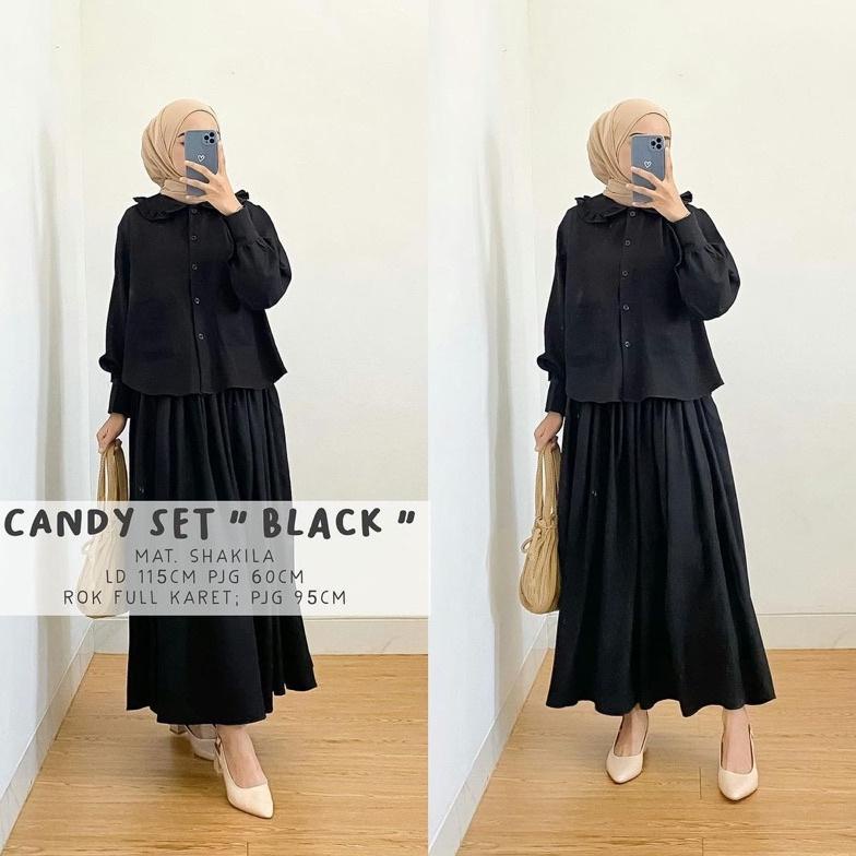 MSB 371One Set Candyana Oversize Daily Kemeja Rok Set Wolfis